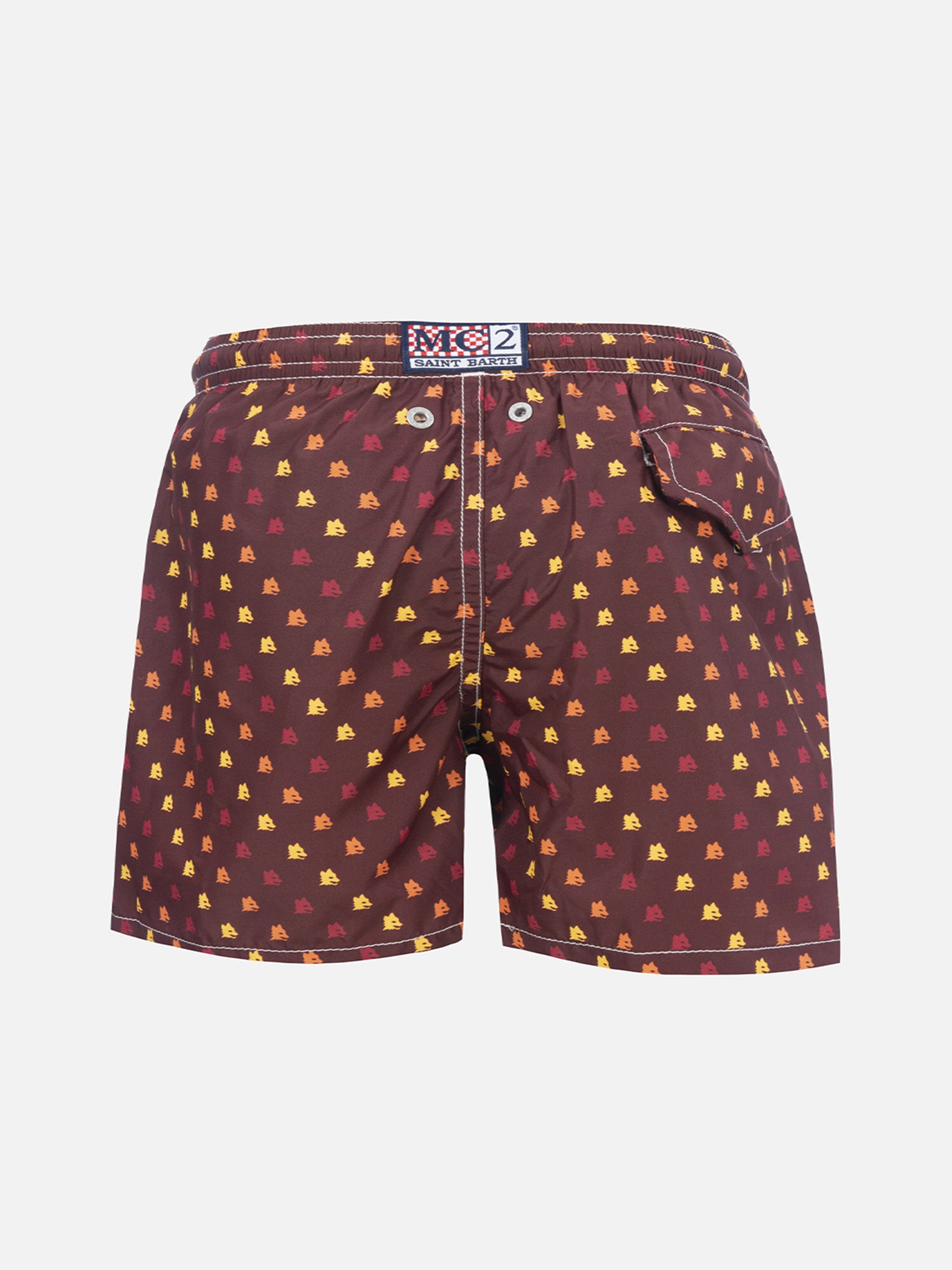 Boy Lightweight Fabric Swimshorts With Roma Print | As Special Edition Red Swimshort
