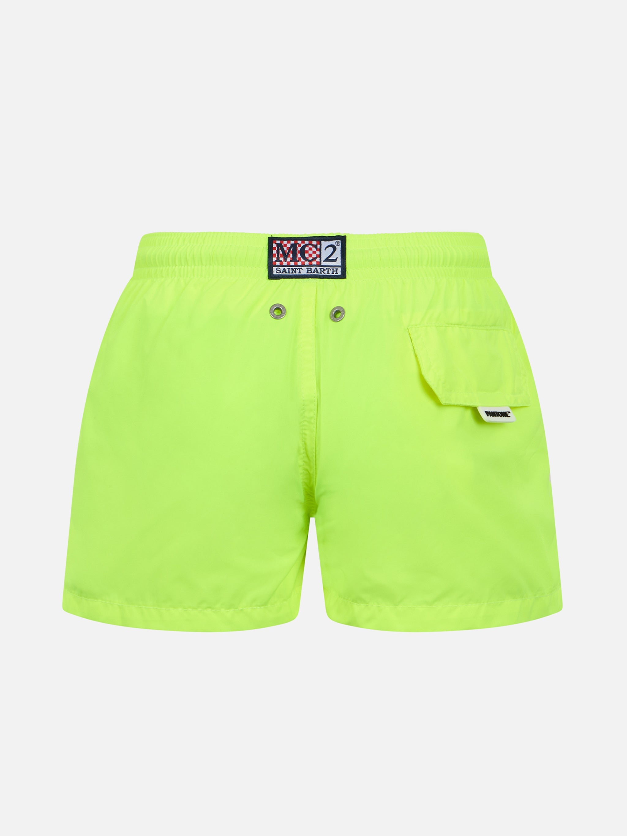Boy Lightweight Fabric Fluo Yellow Swim-Shorts Jean Lighting Pantone | Special Edition Swimshort