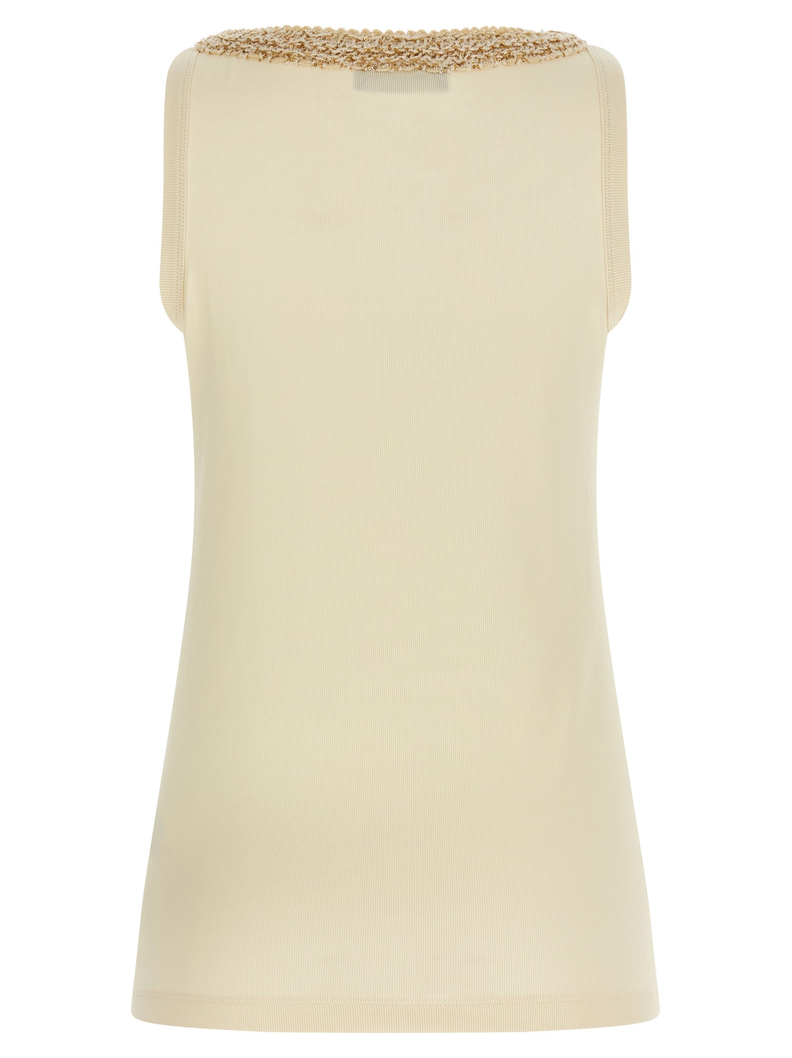 Tweed insert top Beige Cotton Elastane Tops