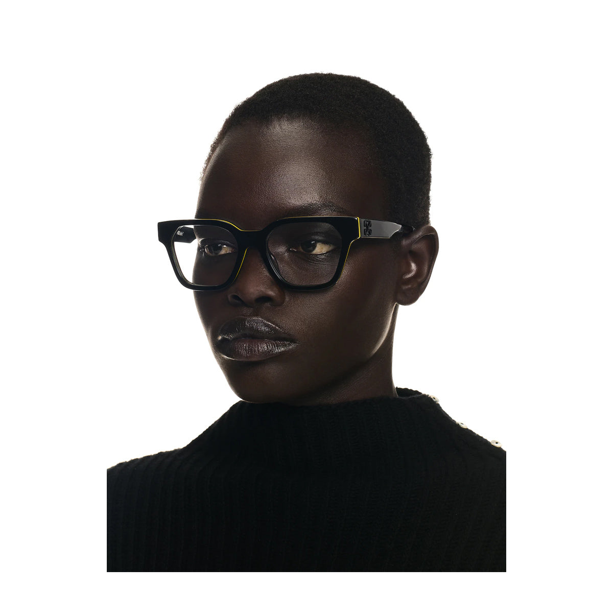 Off White OERJ07P STYLE 7P 1300 Black Yellow Nero Acetate Occhiali Da Vista