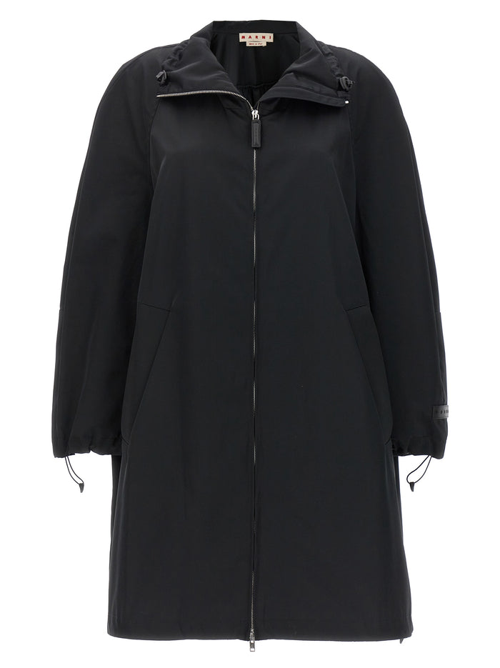 Satin parka Black Polyester Casual Jackets