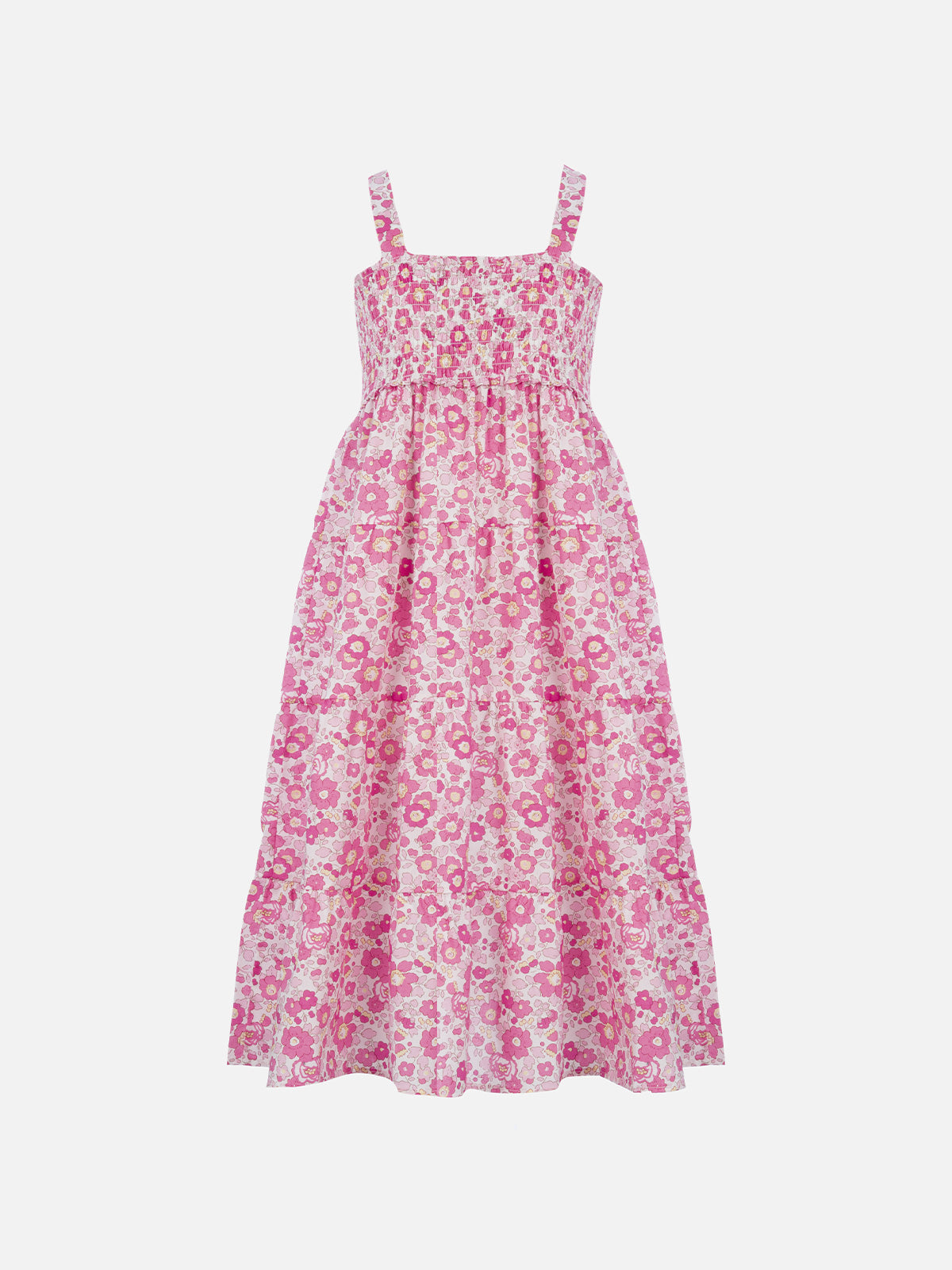Girl Cotton Dress Jemine Jr With Betsy Print | Made Liberty Fabric Pink