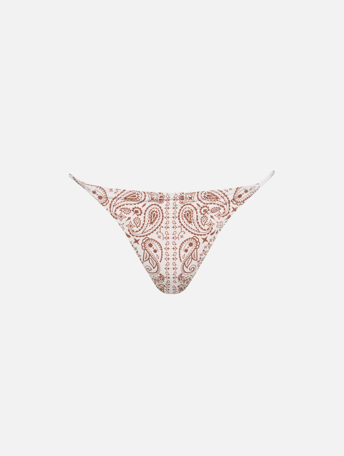 Jodene Bandanna Cheeky Swim Briefs White Bottom