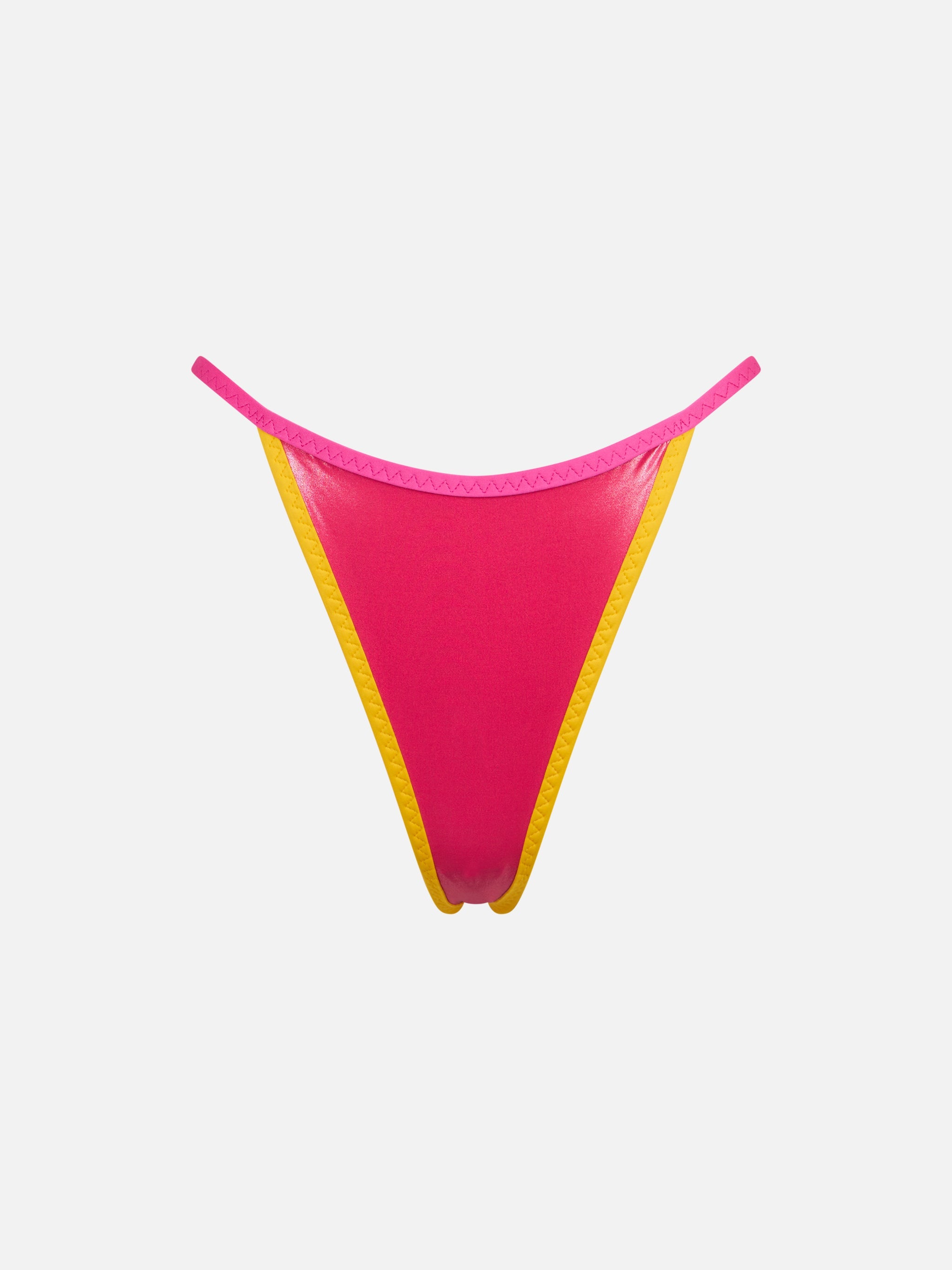 Jodene String Cheeky Swim Briefs With Contrast Piping Pink Bottom