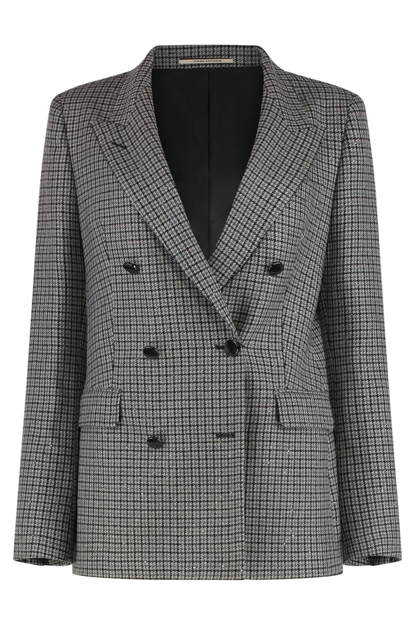 Double-Breasted Wool Jacket Grey Blazers