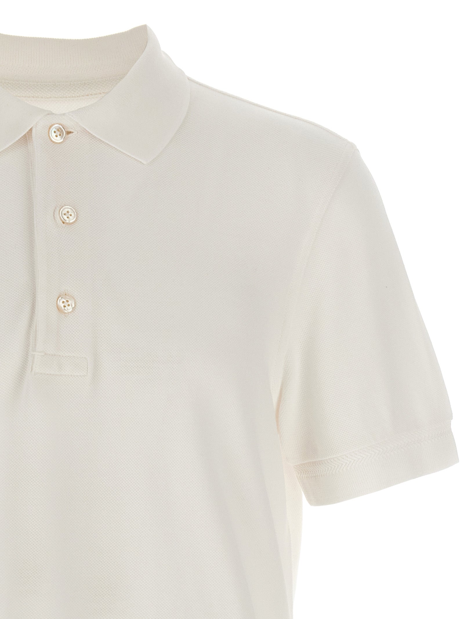 Piqué polo shirt White Lyocell Cotton