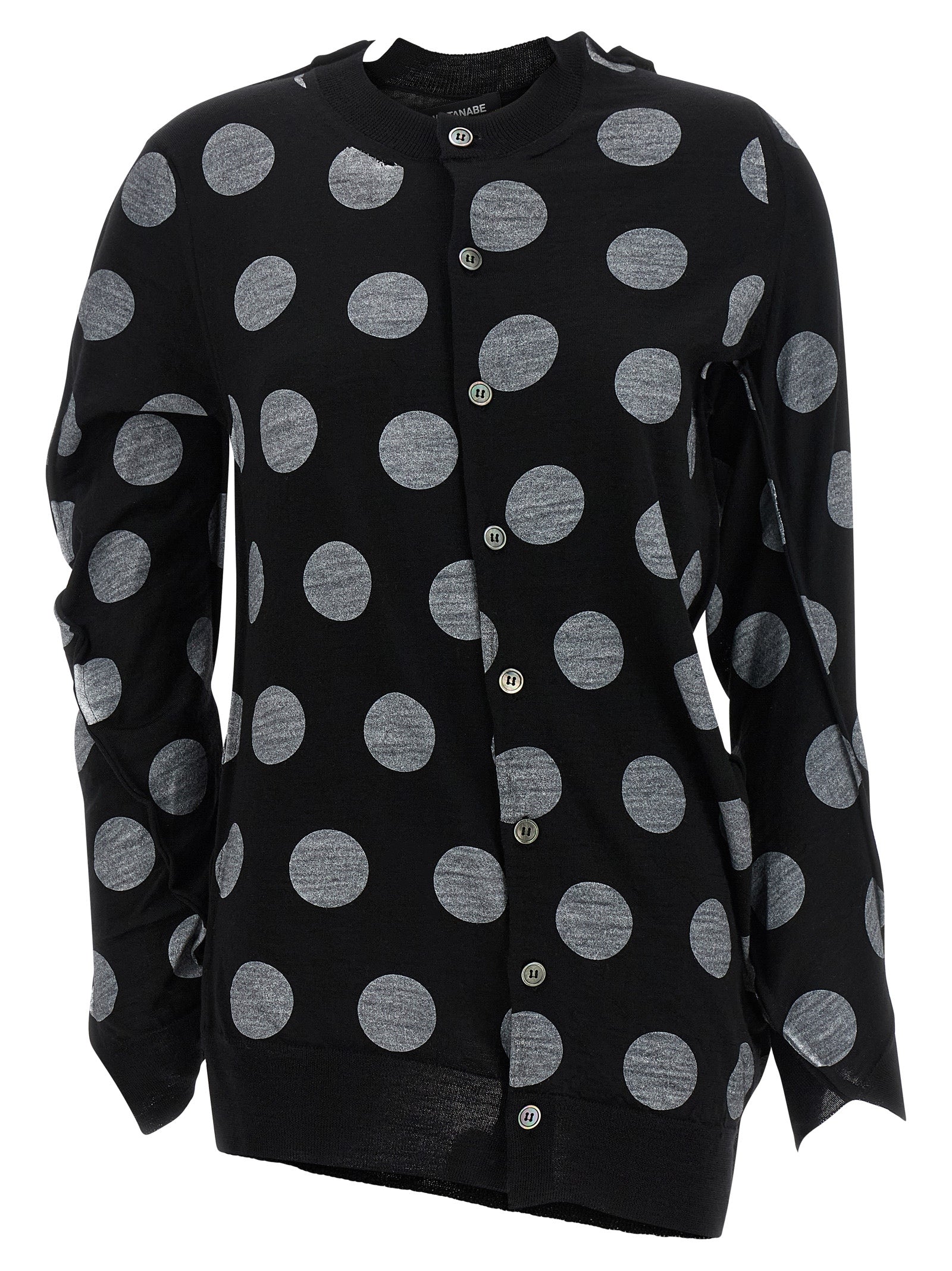 Polka dot maxi cardigan White/black Wool Sweater, Cardigans