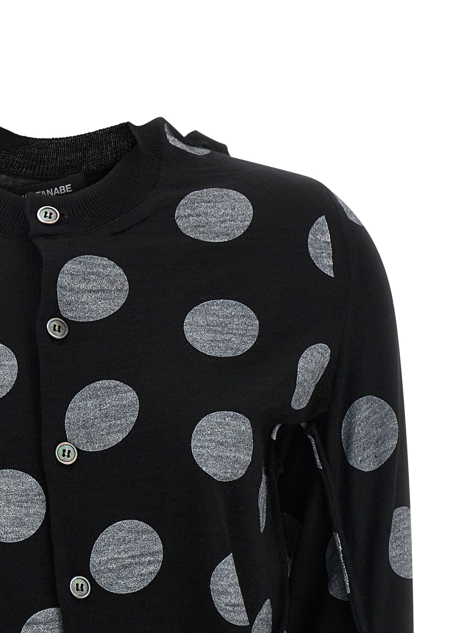Polka dot maxi cardigan White/black Wool Sweater, Cardigans