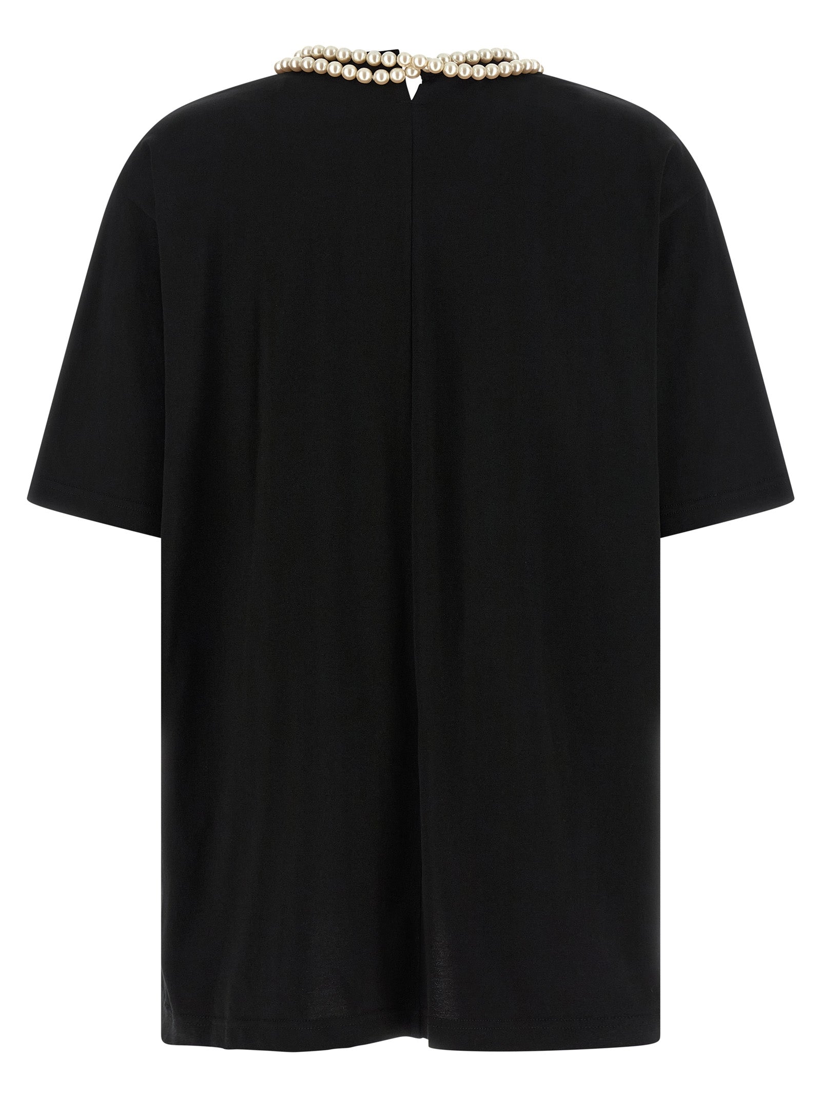 Pearl Necklace T-Shirt Black Cotton