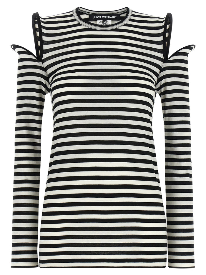 Sculptural shoulder t-shirt White/black Cotton