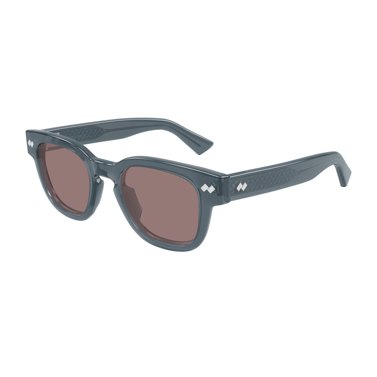 Bottega Veneta Bv1441s Linea Intrecciato 003 Grey Brown Grigio Recycled Acetate Occhiali Da Sole