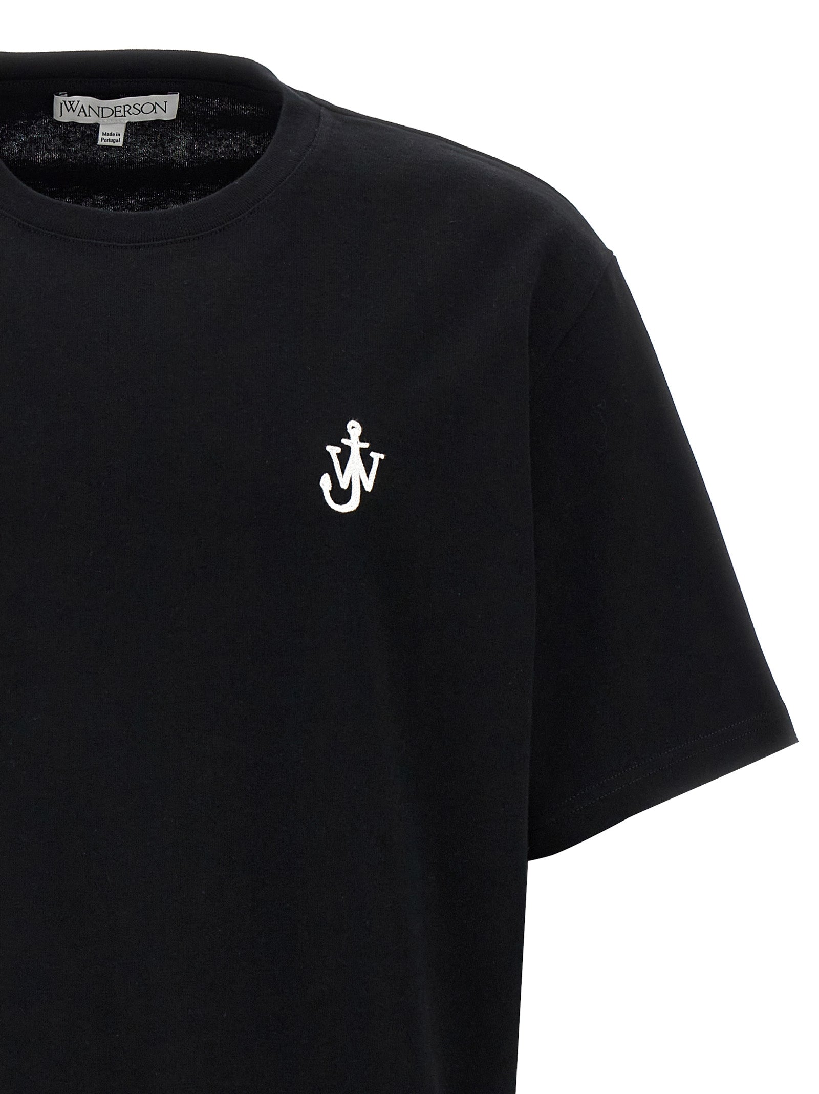 Anchor Embroidery T-shirt White/black Cotton