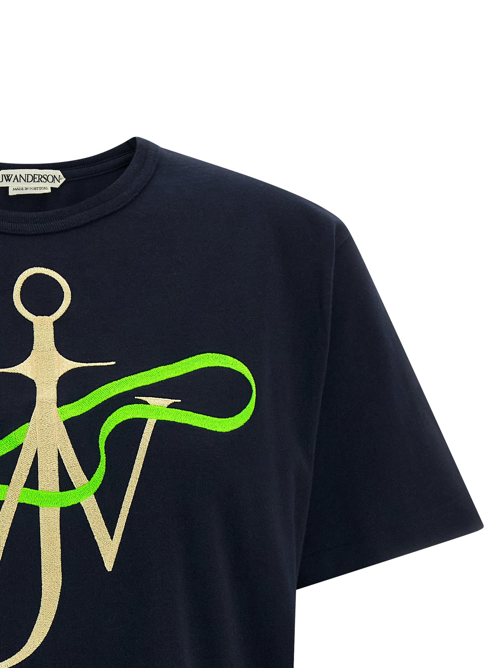Ribbon Anchor T-shirt Black Cotton