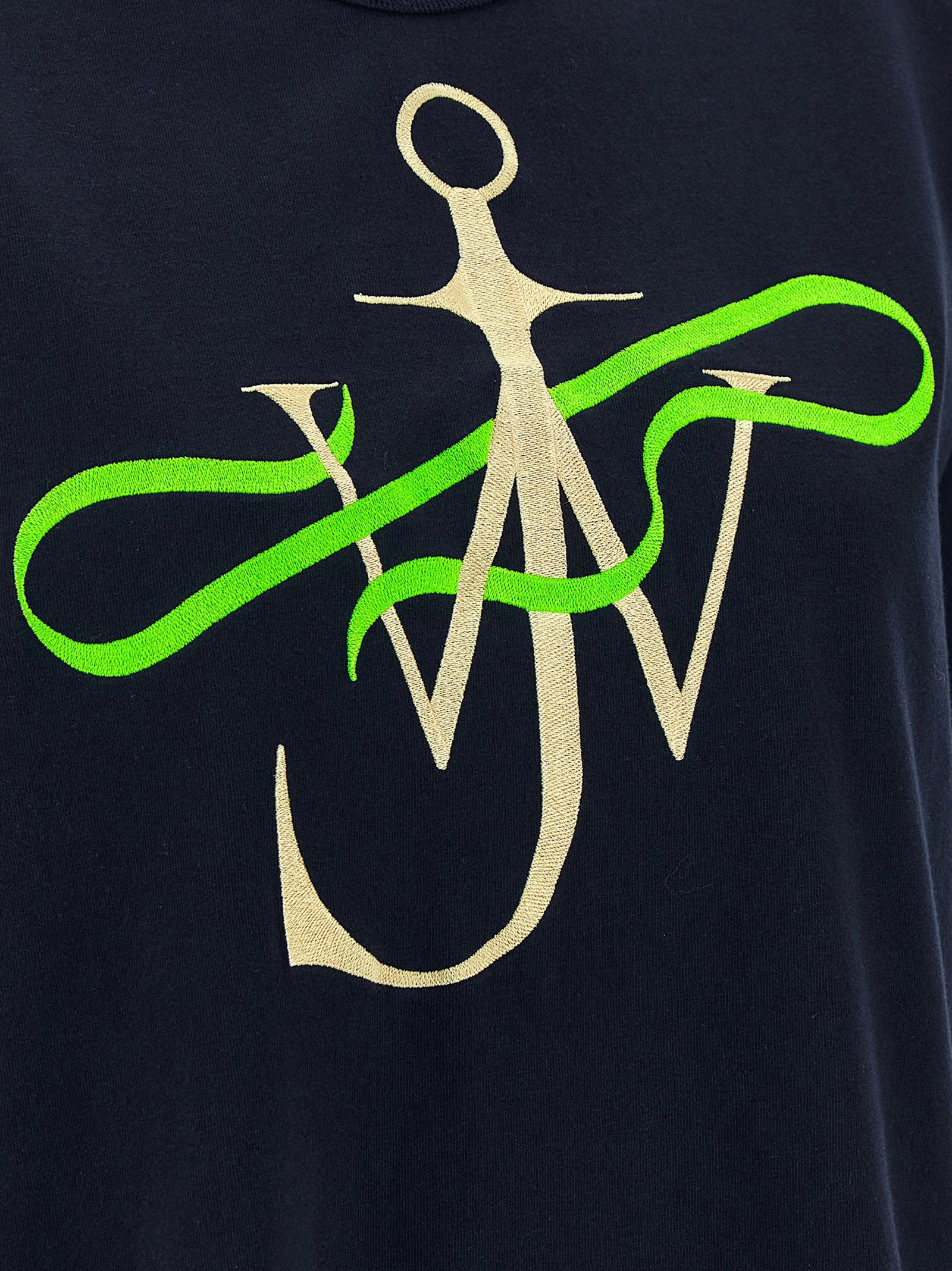 Ribbon Anchor T-shirt Black Cotton