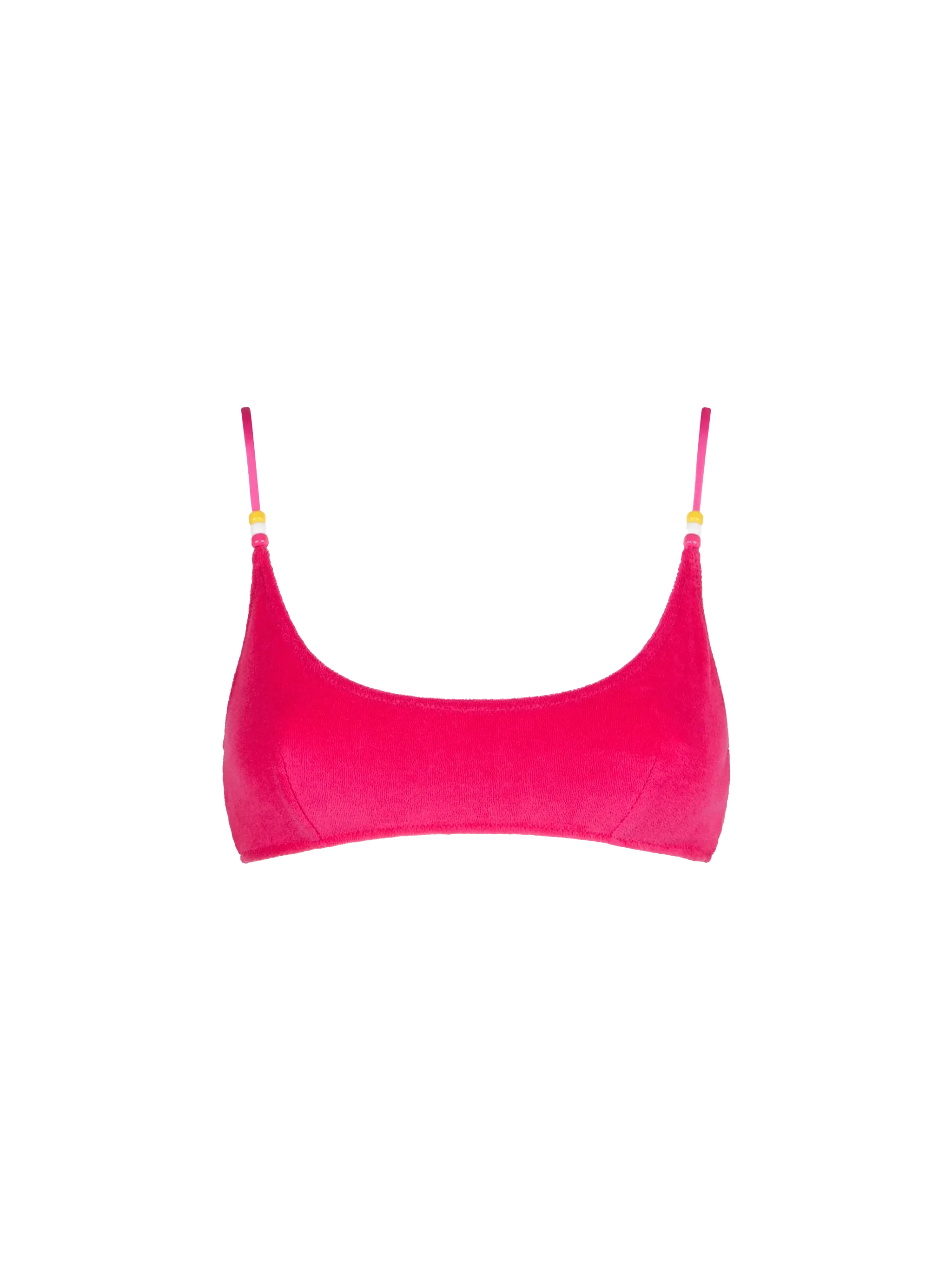 Fuchsia Terry Judy Bralette Bikini Top Pink