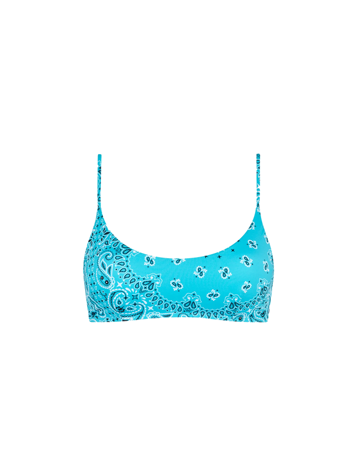 Light Blue Bandanna Judy Bralette Bikini Top