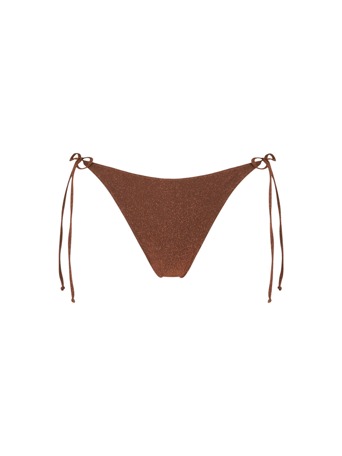Brown Lurex Marielle Swim Briefs Bottom