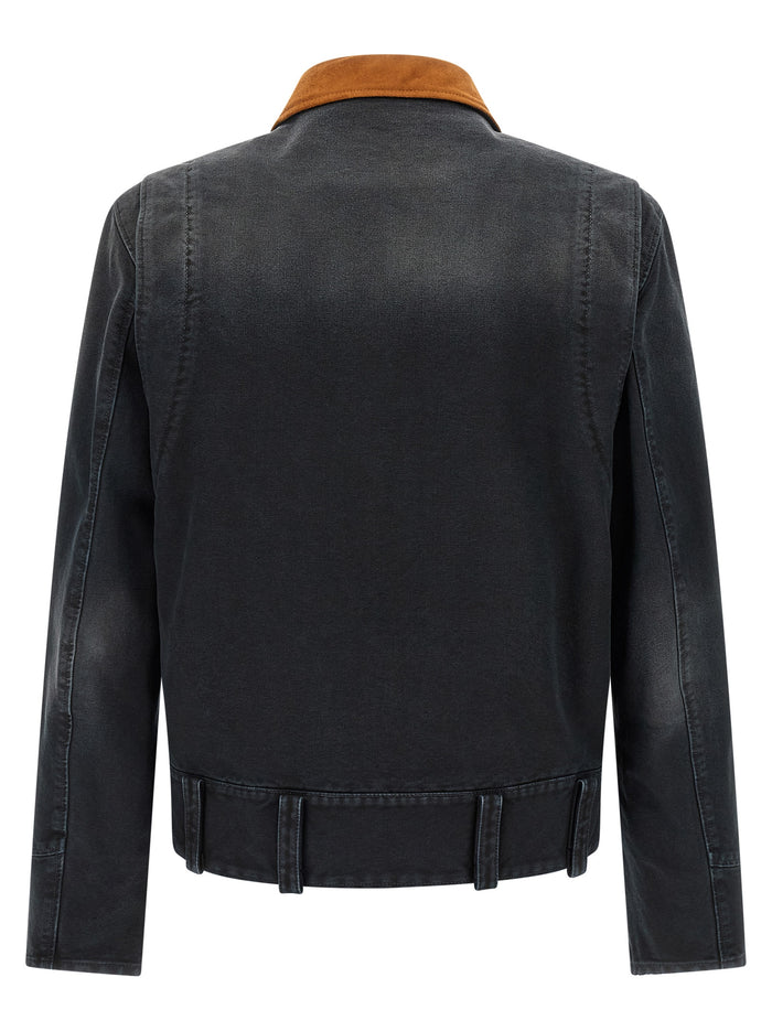 Canvas jacket Gray Cotton Down Jacket, Parka, Casual