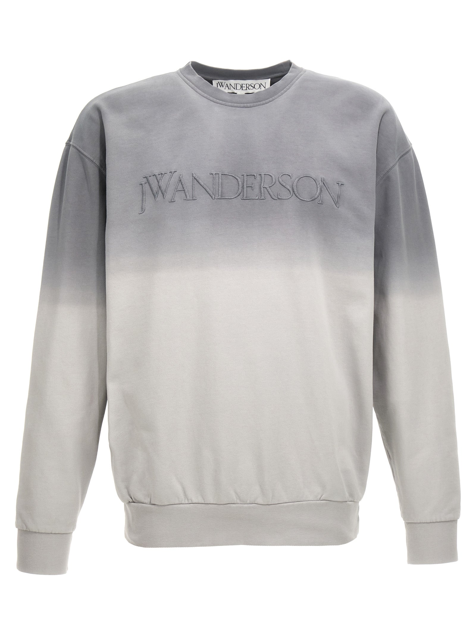 Logo Embroidery Sweatshirt Gray Cotton