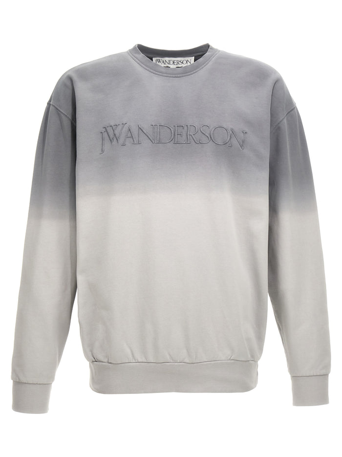 Logo Embroidery Sweatshirt Gray Cotton