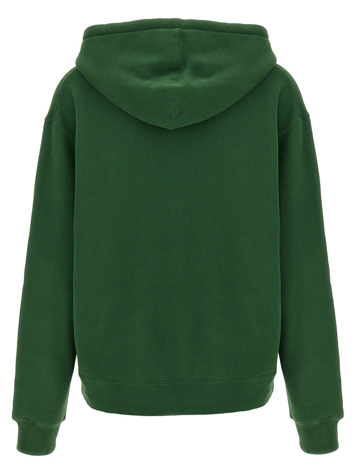 Printed hoodie Green Cotton Sweatshirt