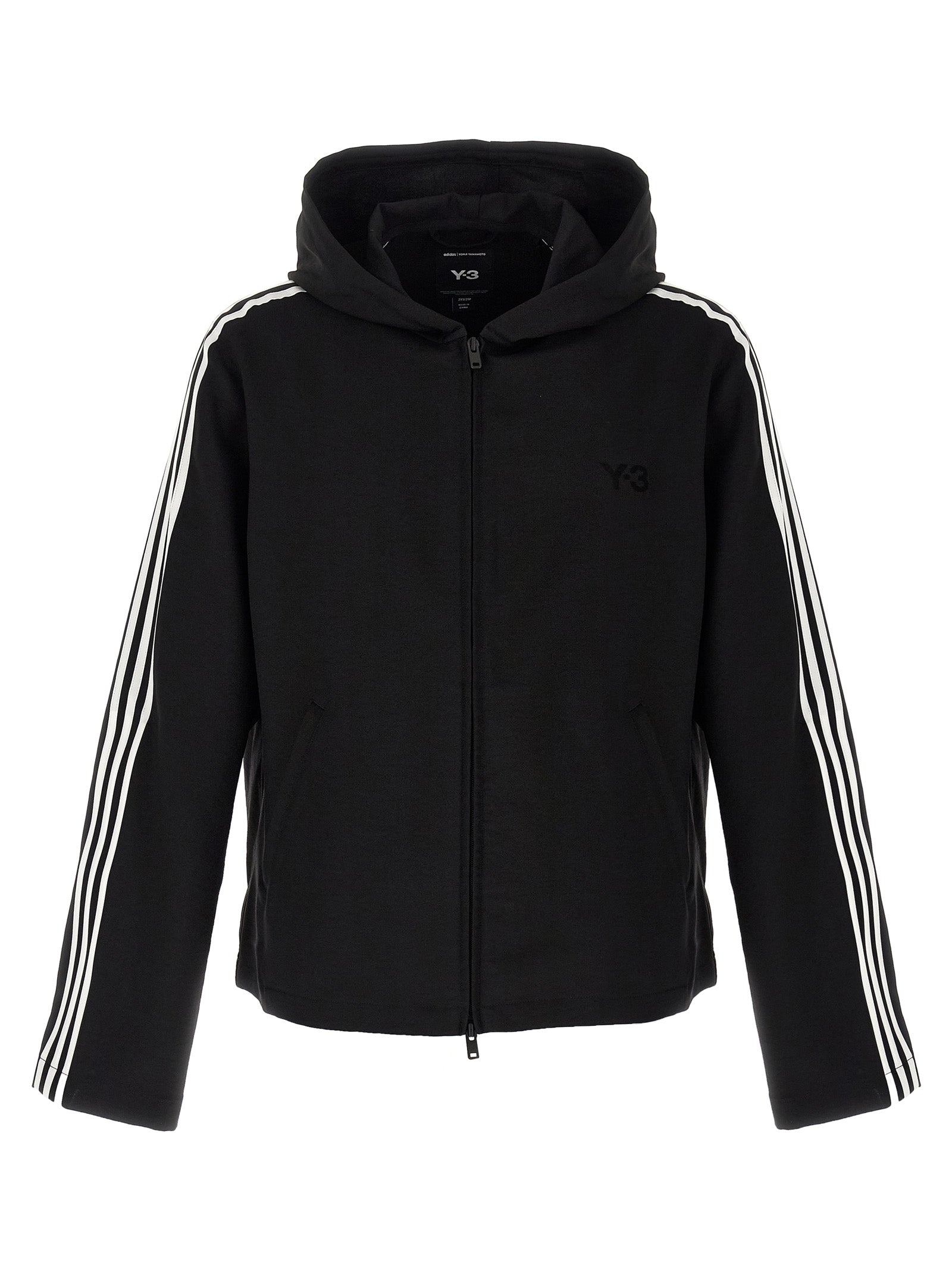 Y-3 3-Stripes hoodie White/black Polyester Sweatshirt