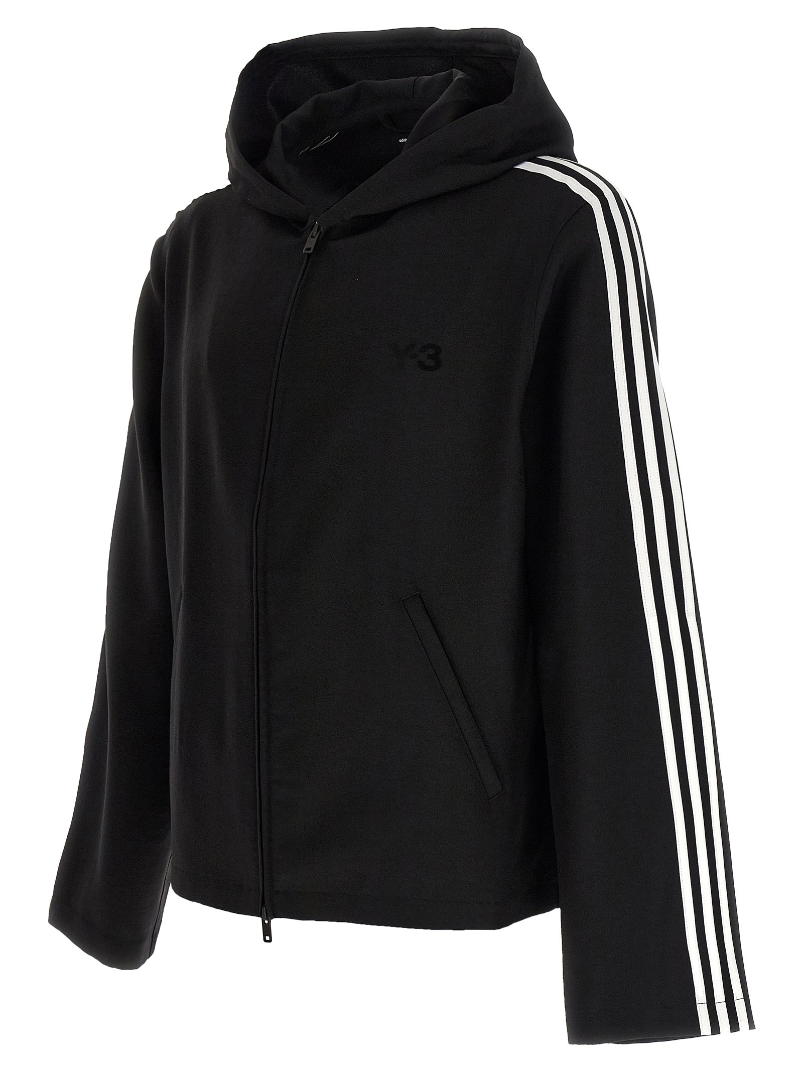 Y-3 3-Stripes hoodie White/black Polyester Sweatshirt