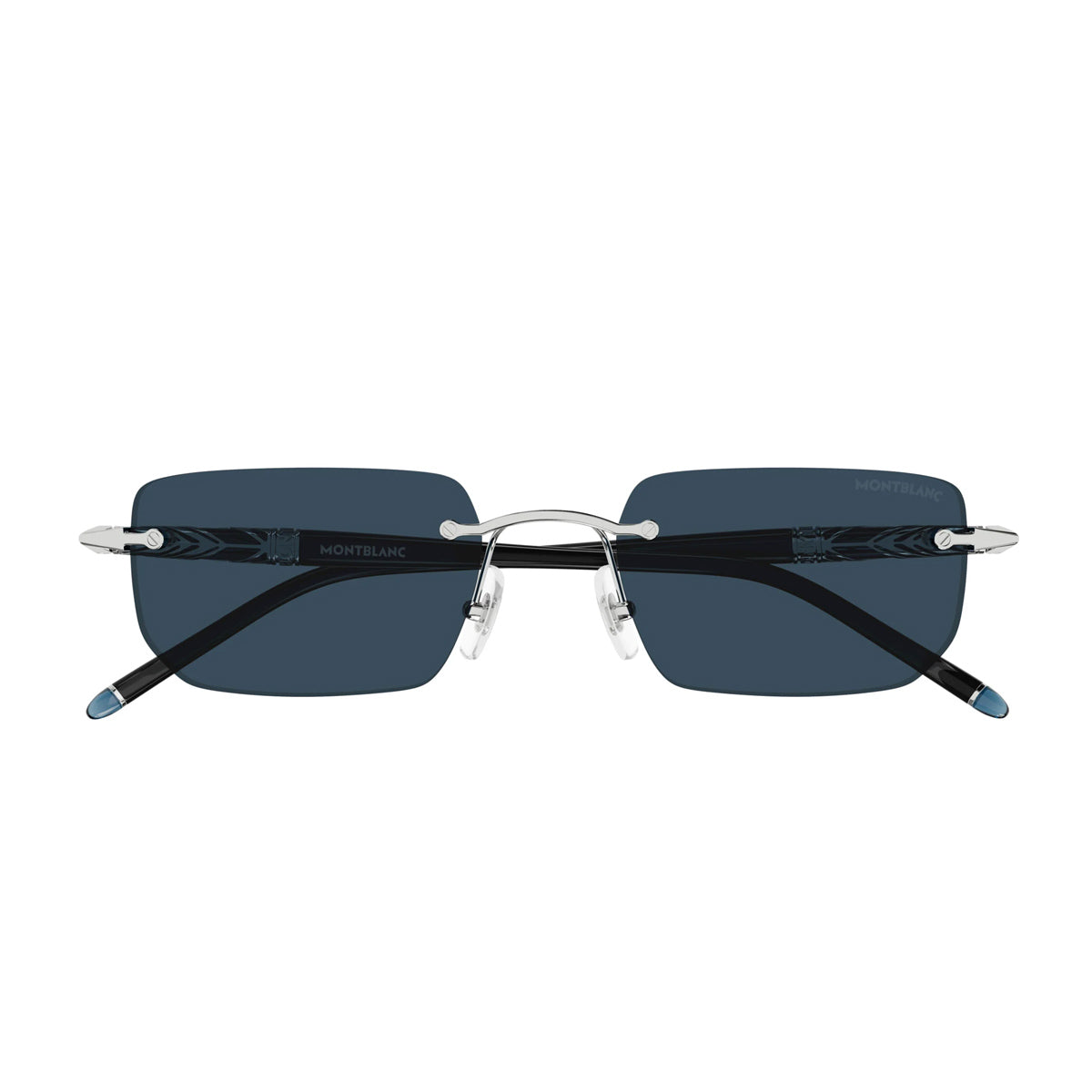 Montblanc MB0348S Linea Meisterstück 001 Silver Black Blue Oro Metal Occhiali Da Sole