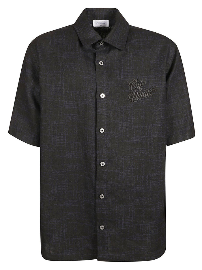 OMGG013S24FAB0074710 Nero Linen Camicia