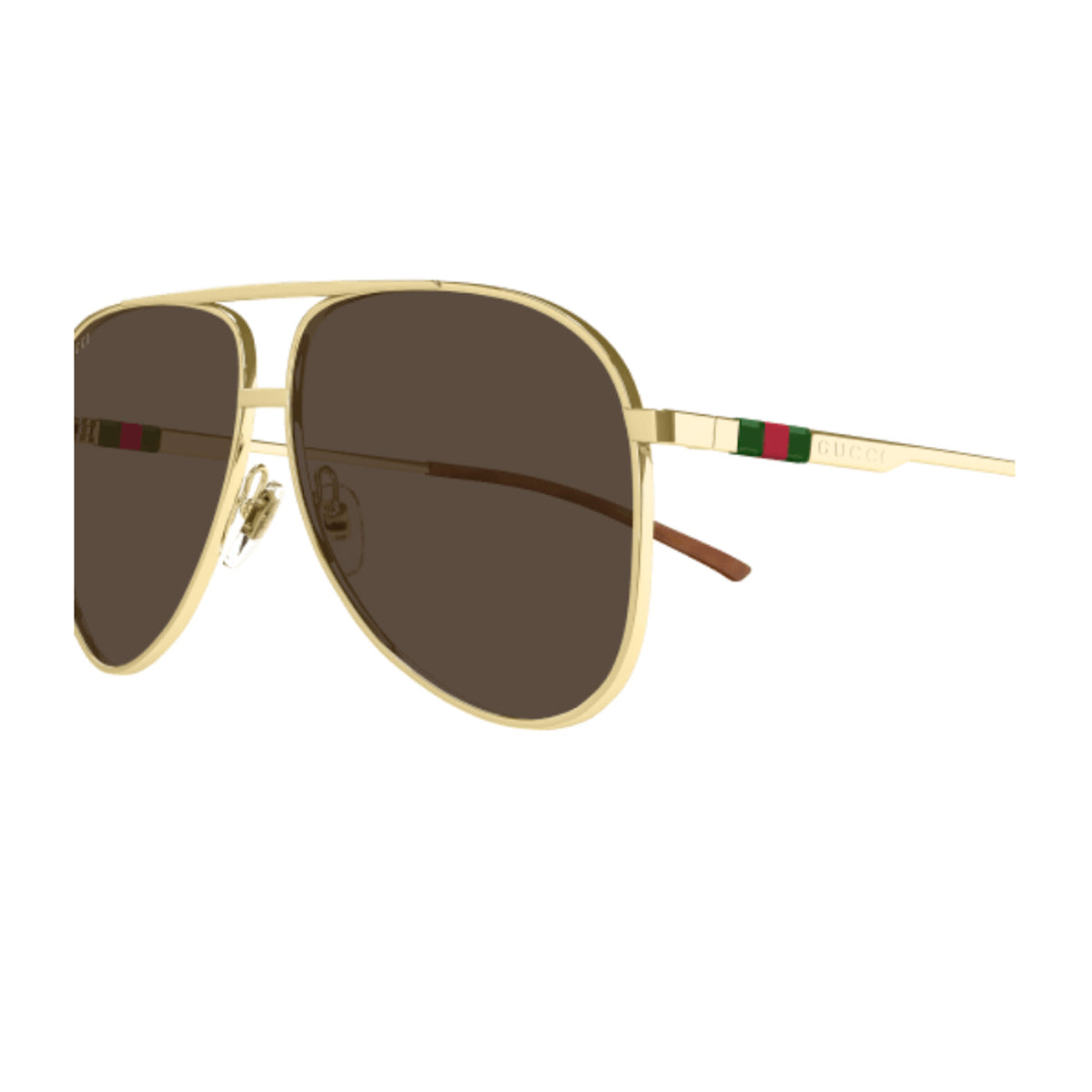 Gucci GG1677S Linea Web 002 Gold Brown Oro Metal Occhiali Da Sole
