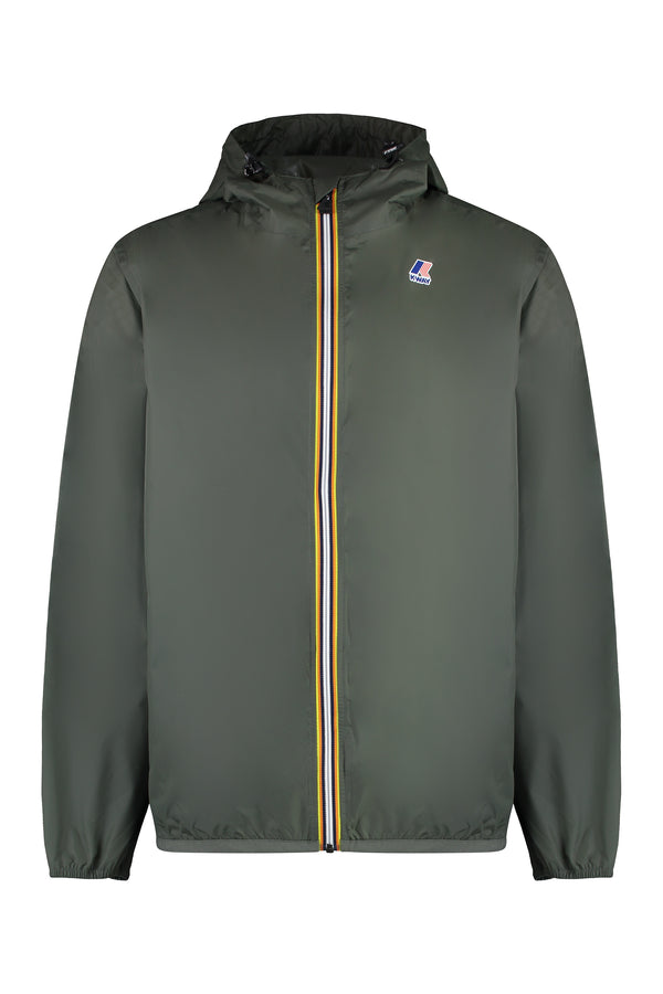 Claude Hooded Nylon Jacket Green Polyamide Raincoats