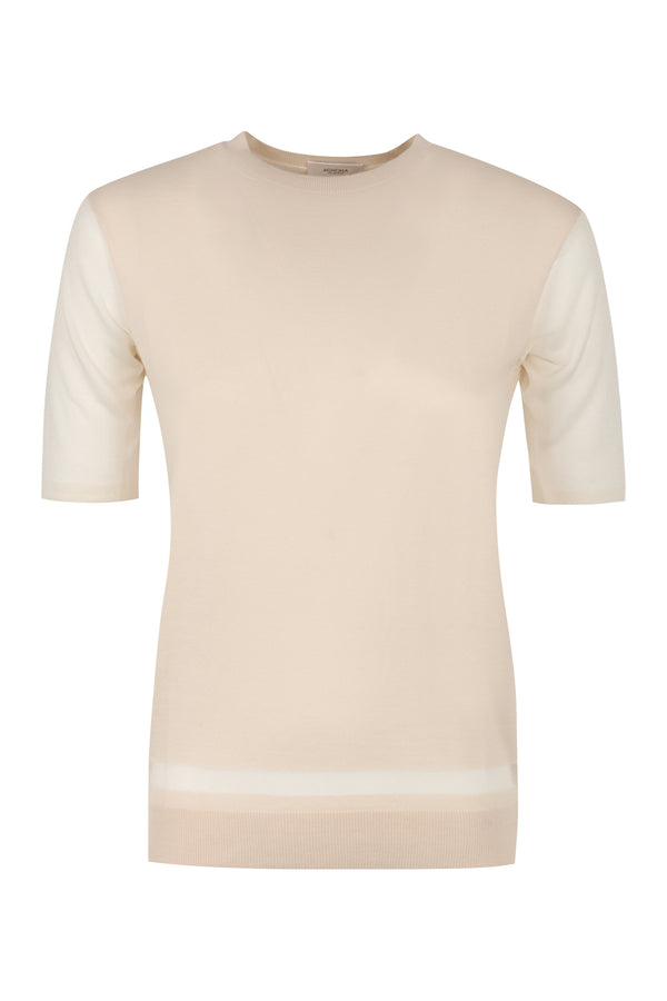 Knitted Wool-Blend Top Pink Polyamide T-shirts & Jerseys