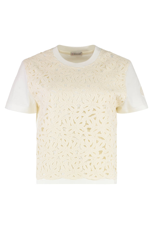 Moncler Cotton Crew-Neck T-Shirt Ivory T-shirts & Jerseys