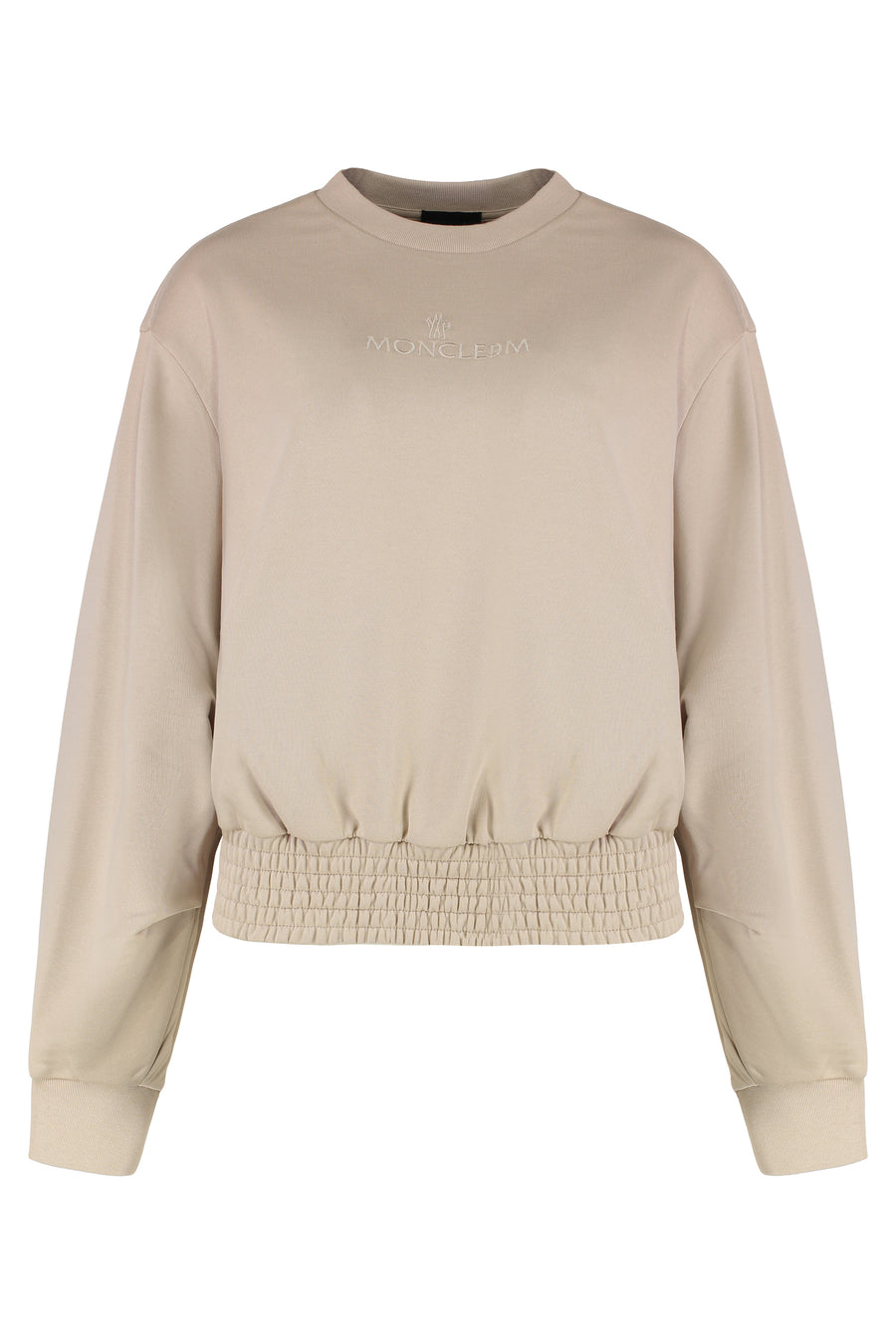 Cotton Crew-Neck Sweatshirt Beige Sweatshirts