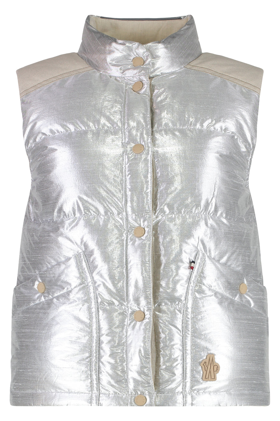 Moncler Pinchot Padded Bodywarmer Silver Polyester Waistcoats & Gilets