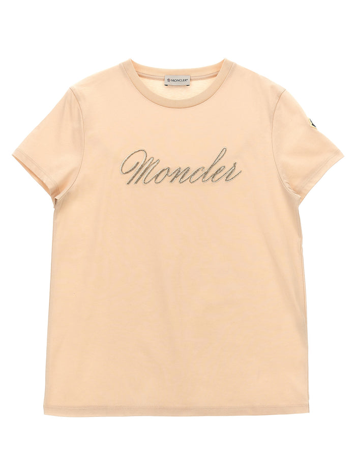 Logo embroidery t-shirt Pink Cotton
