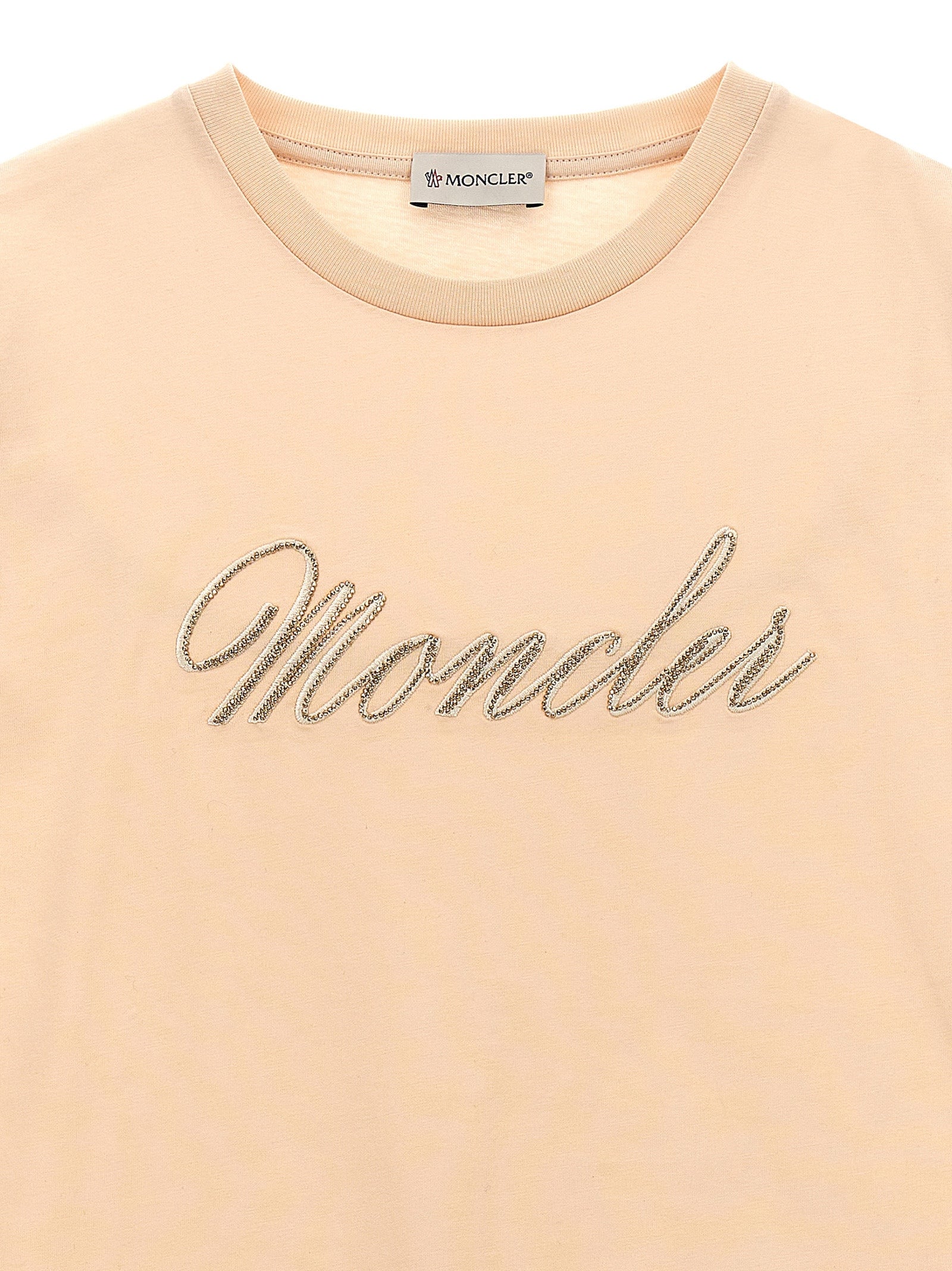 Logo embroidery t-shirt Pink Cotton