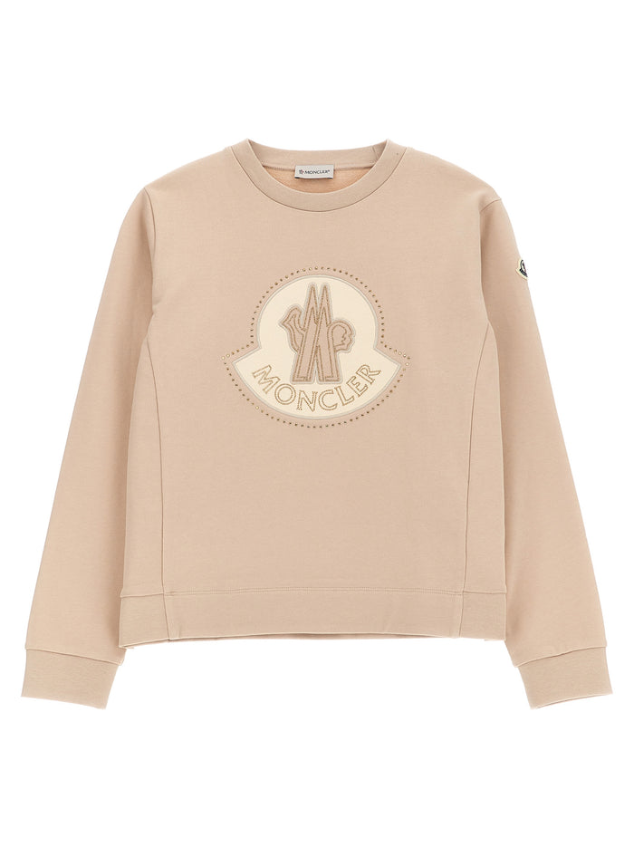 Rhinestone logo sweatshirt Pink Cotton