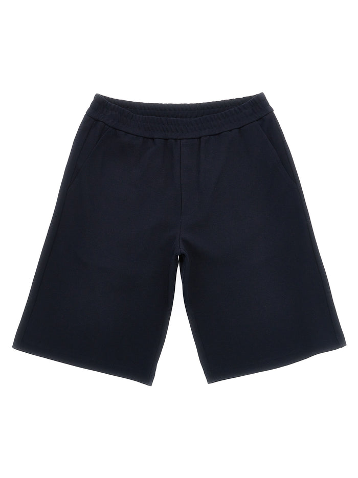Tricolor bermuda shorts Blue Cotton Bermuda