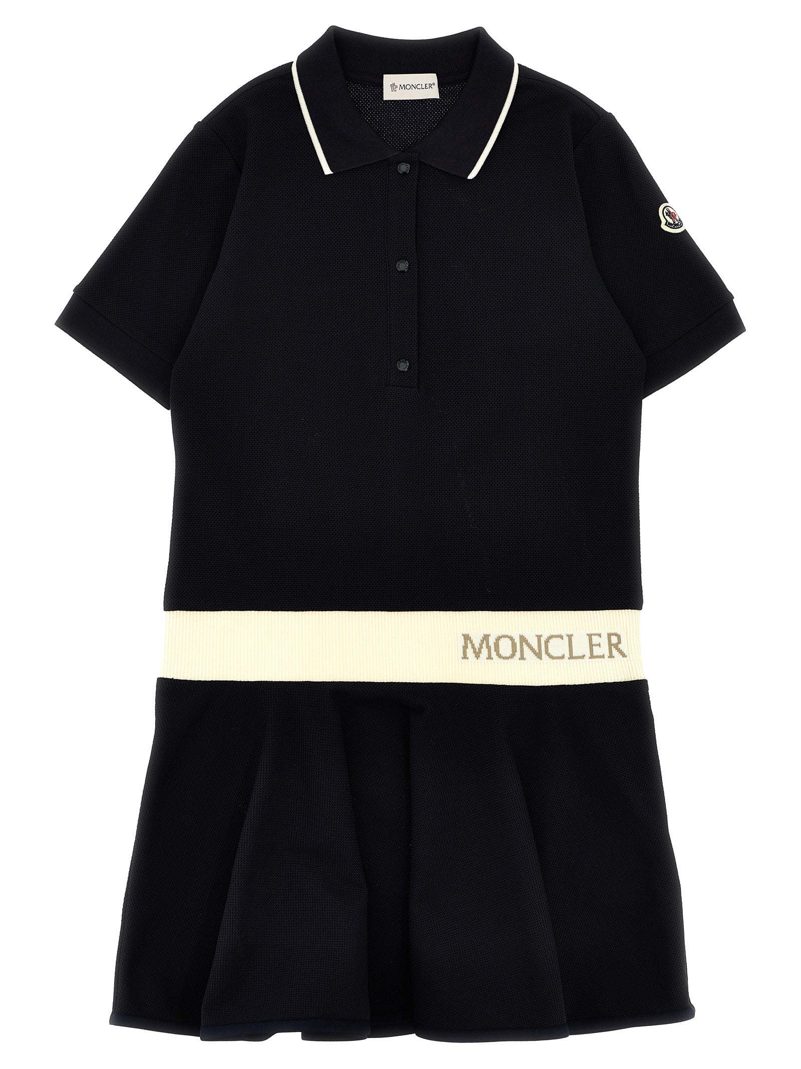 Piqué dress Blue Cotton Polyamide Elastane