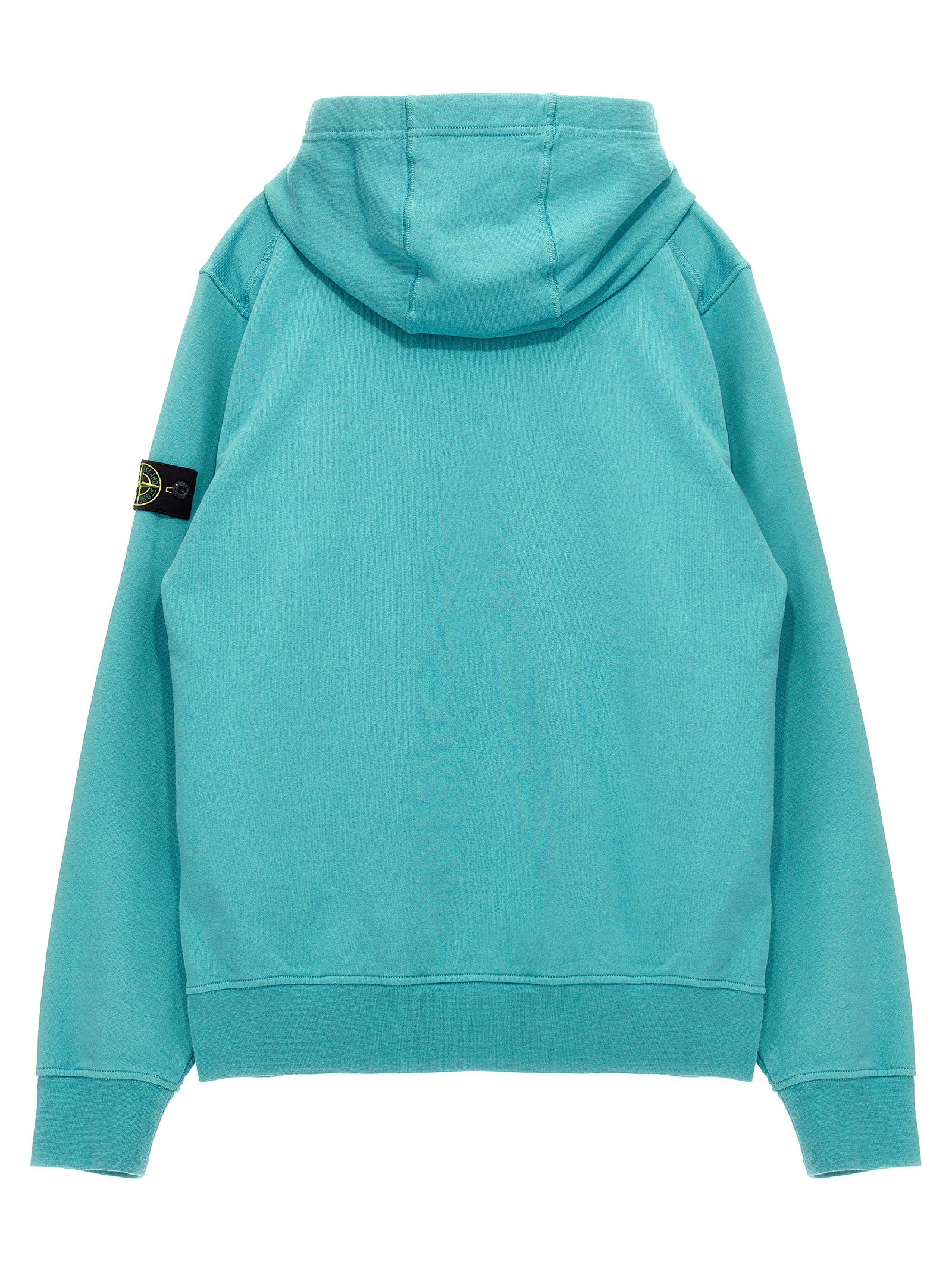 Logo badge hoodie Light Blue Cotton Sweatshirt