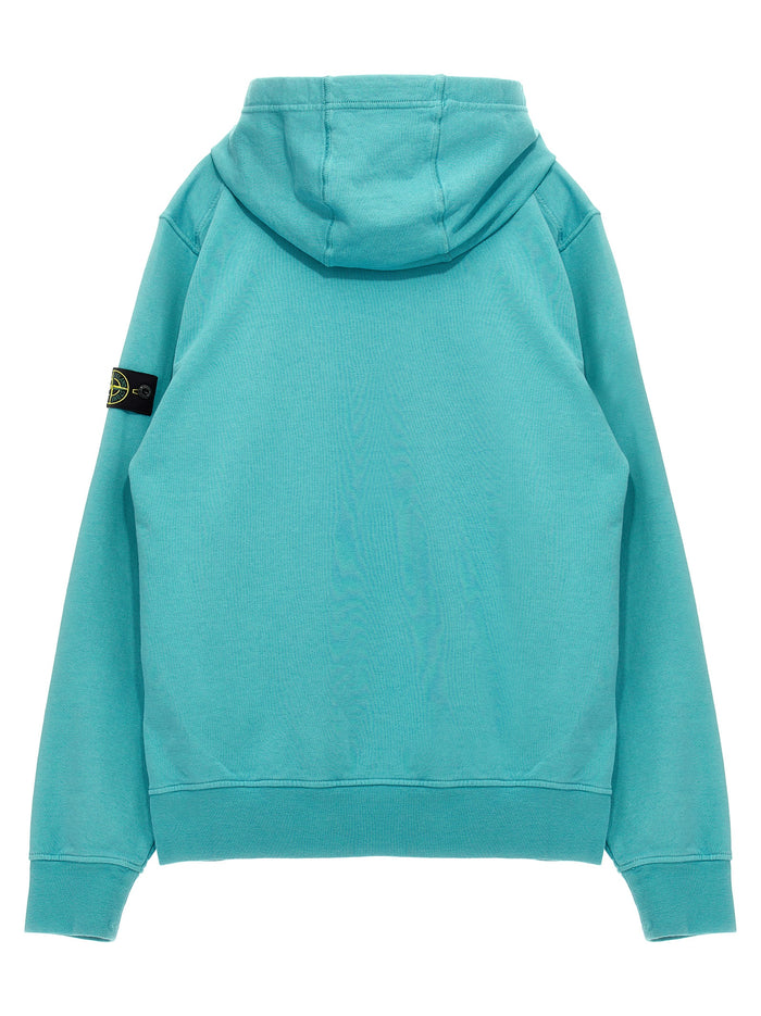 Logo badge hoodie Light Blue Cotton Sweatshirt