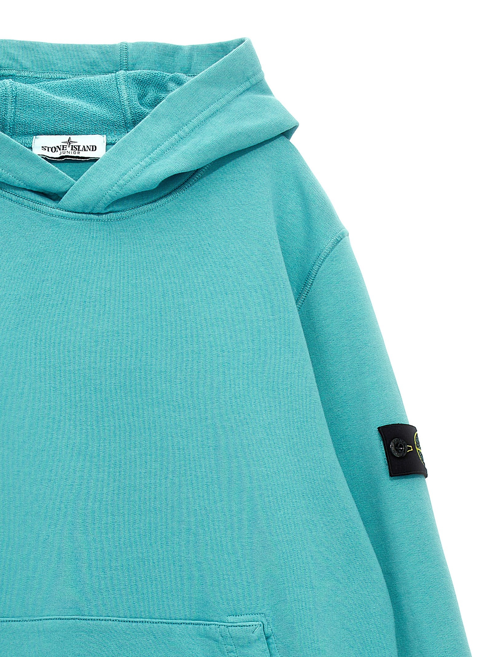 Logo badge hoodie Light Blue Cotton Sweatshirt