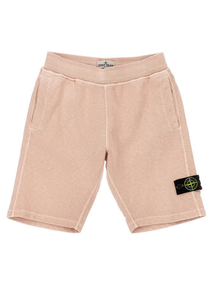 Logo badge bermuda shorts Pink Cotton Bermuda