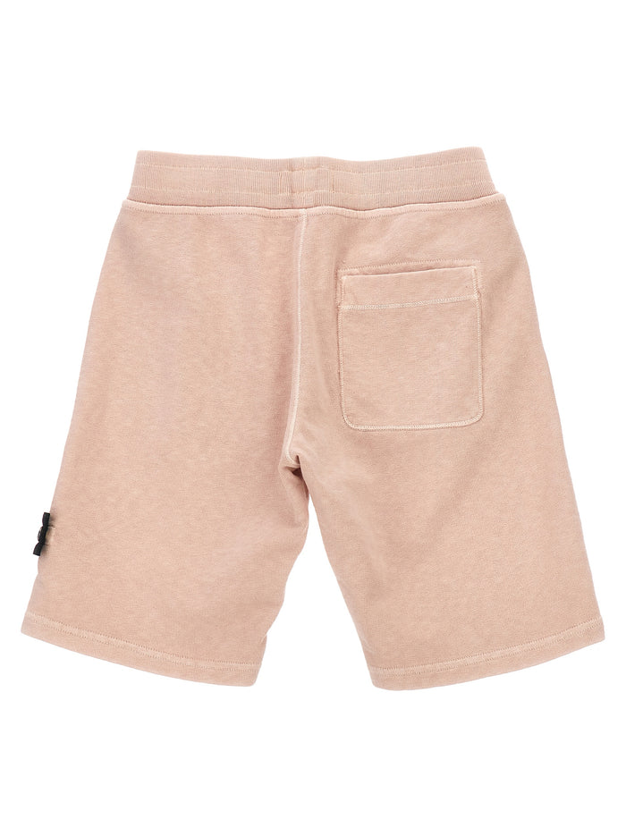 Logo badge bermuda shorts Pink Cotton Bermuda