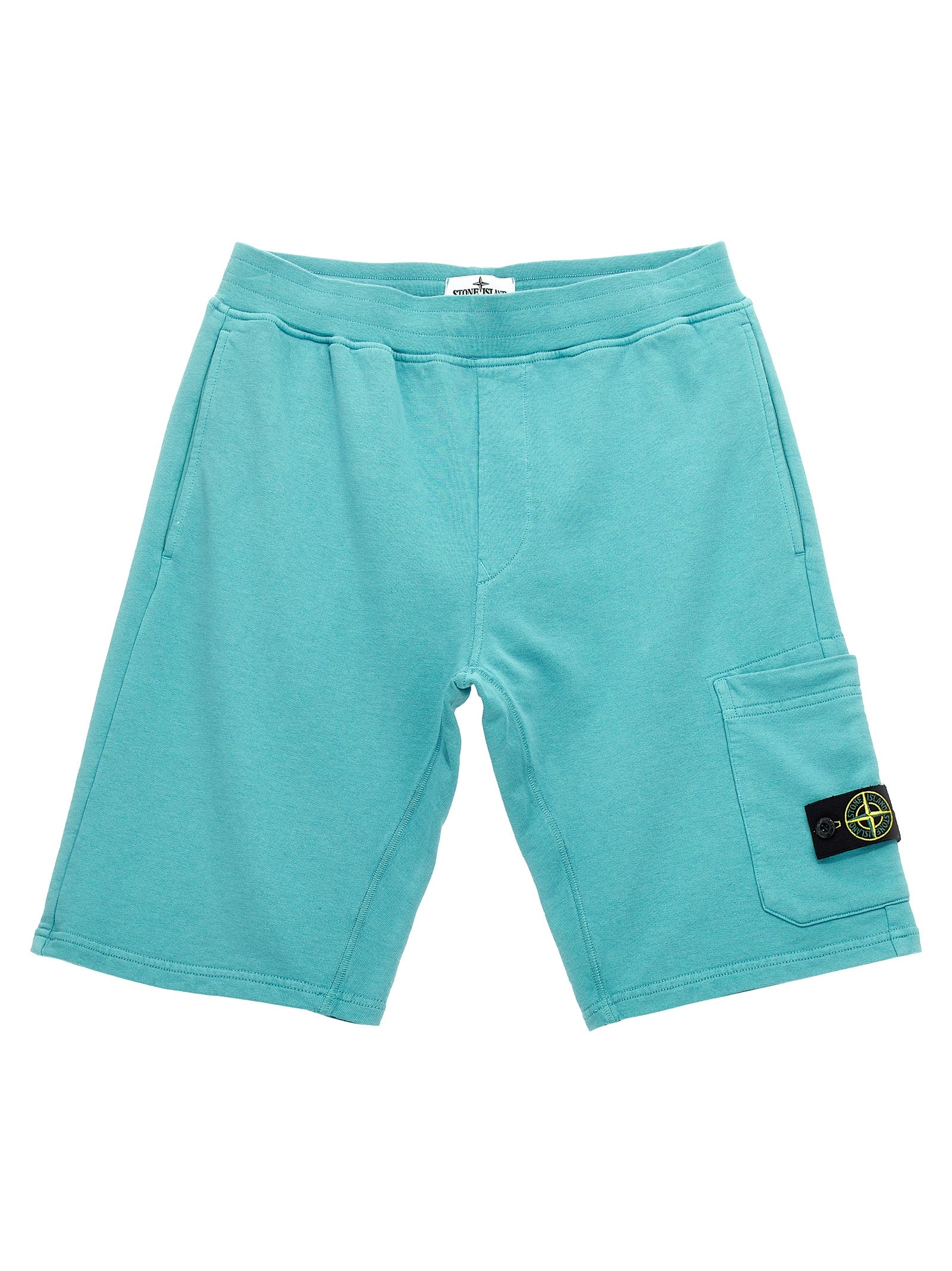 Cargo badge logo bermuda shorts Light Blue Cotton Bermuda