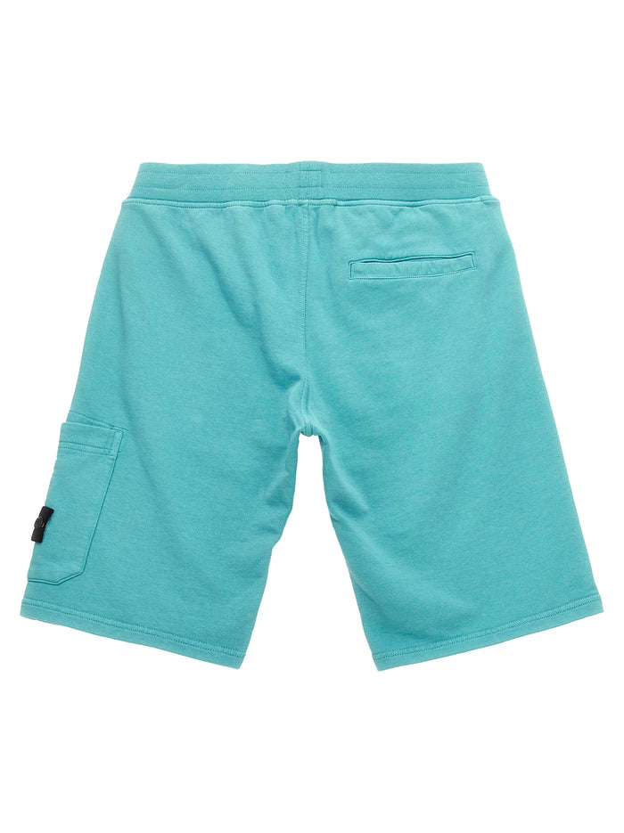 Cargo badge logo bermuda shorts Light Blue Cotton Bermuda