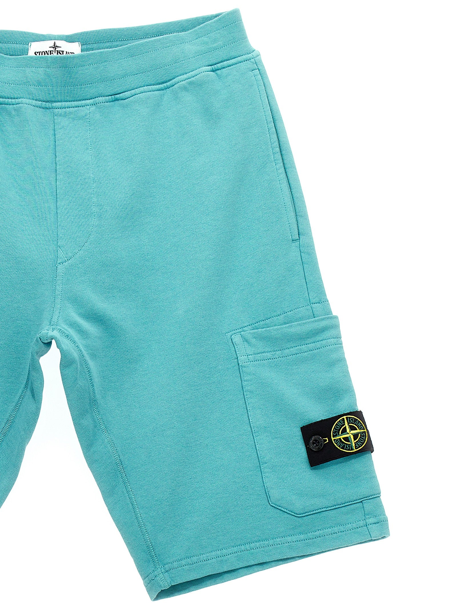 Cargo badge logo bermuda shorts Light Blue Cotton Bermuda
