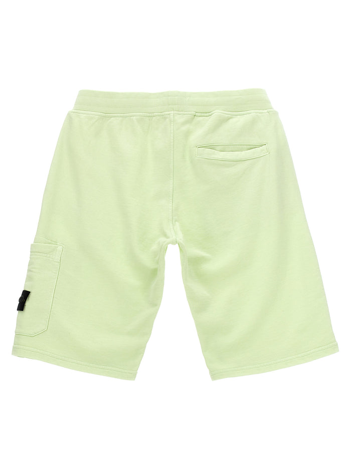 Cargo badge logo bermuda shorts Green Cotton Bermuda