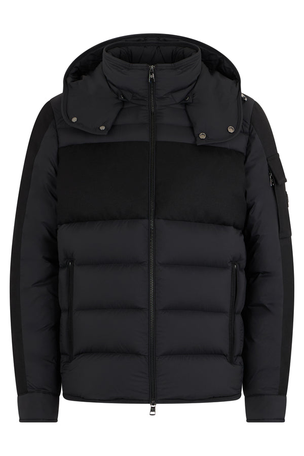 Jacket With Hood Black Polyamide Padded & Down